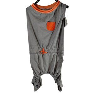 Youly The Dreamer Dog Size XXL Pet Gray and Orange Pocket Pajamas